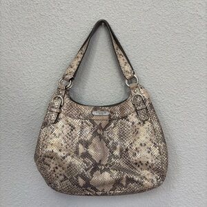 Coach Beige Snakeskin Shoulder Bag